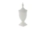 26 Inch White Ceramic Urn Vase With Lid - Material