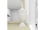 26 Inch White Ceramic Urn Vase With Lid - Room