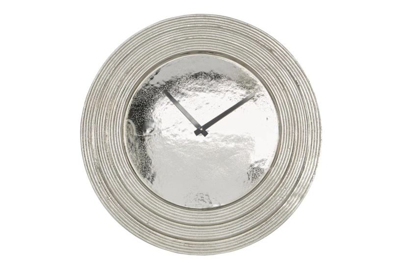 Round Layered Rim Wall Clock - Silver - 360
