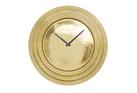 Round Layered Rim Wall Clock - Gold - Main