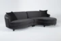 Getty Velvet 2 Piece 116" Sectional Right Arm Facing Chaise - Signature
