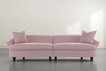 Getty Pink Velvet 2 Piece 118" Sofa