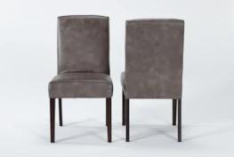 Garten Taupe Dining Side Chair With Espresso Finish Set Of 2
