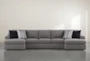Bryden Chenille 3 Piece 166" Sectional With Double Chaise - Front