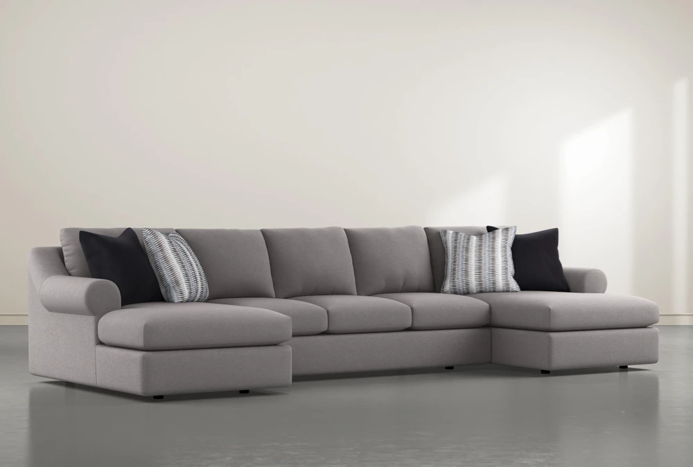 Bryden Chenille 3 Piece 166" Sectional With Double Chaise
