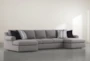 Bryden Chenille 3 Piece 166" Sectional With Double Chaise - Signature
