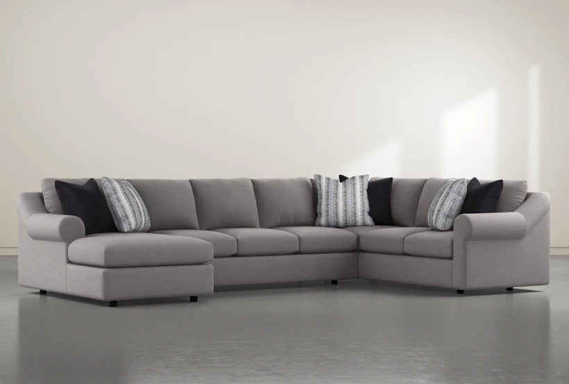 Bryden Chenille 3 Piece 163" Sectional With Left Arm Facing Chaise - 360