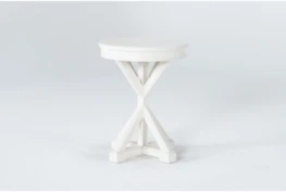 Presby White Round Accent Table