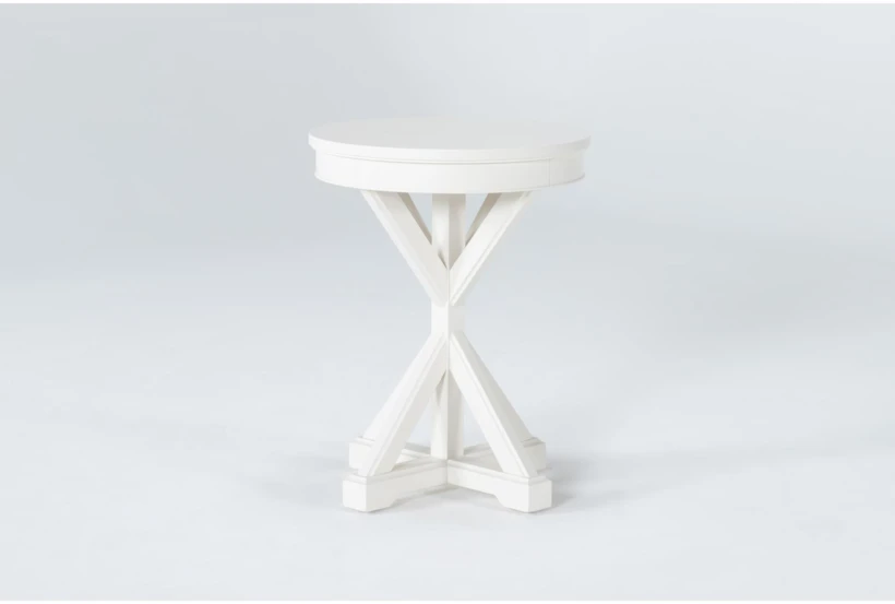 Presby White Round Accent Table - 360