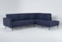 Ginger Denim Blue 2 Piece 110" L-Shaped Sectional with Right Arm Facing Corner Chaise - Signature