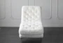 White Faux Fur Tufted Chaise Lounge - Front