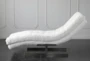 White Faux Fur Tufted Chaise Lounge - Side