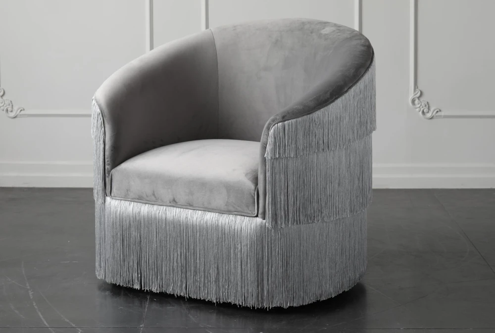 Grey Fringe 37" Chair