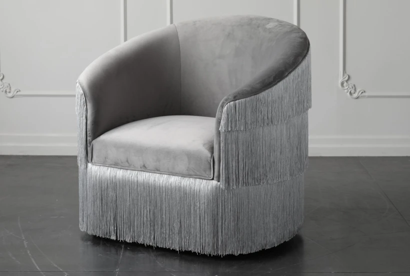 Grey Fringe 37" Chair - 360