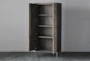 Weathered Pine + Black 4 Door Tall Cabinet - Detail