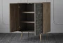Dark Elm + Natural Pine + Gold 2 Door Cabinet - Detail