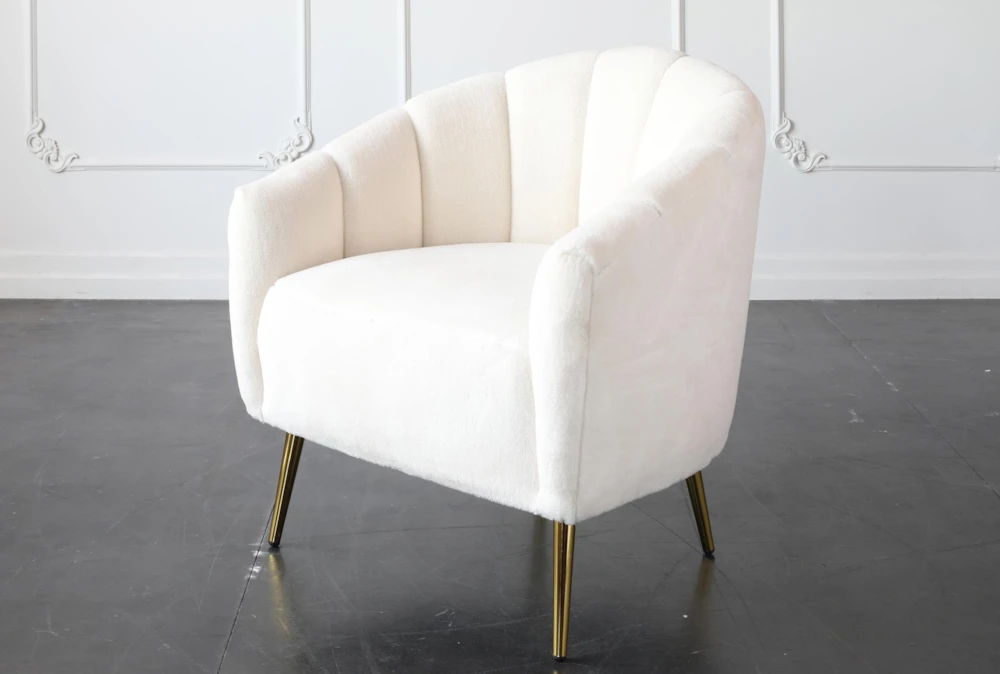 Featured image of post White And Gold Accent Chair : This armchair features a minimalist silhouette with an open back and arms for a sleek look.