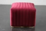 Red + Shiny Gold Ottoman - Front
