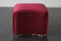 Red + Shiny Gold Ottoman - Side