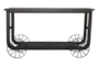 Black Wheel Console Table - Base - Front
