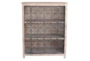Light Brown Cabinet With Black Iron Doors - Front