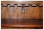 Dark Brown Wine Cabinet With Gold Iron Doors - Storage