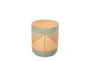 Seafoam Green + Rattan Accent Table - Front