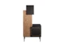 Burl Recon + Charcoal Wine Tower Cabinet - Front