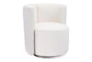 White Textured Barrel Swivel Chair - Side