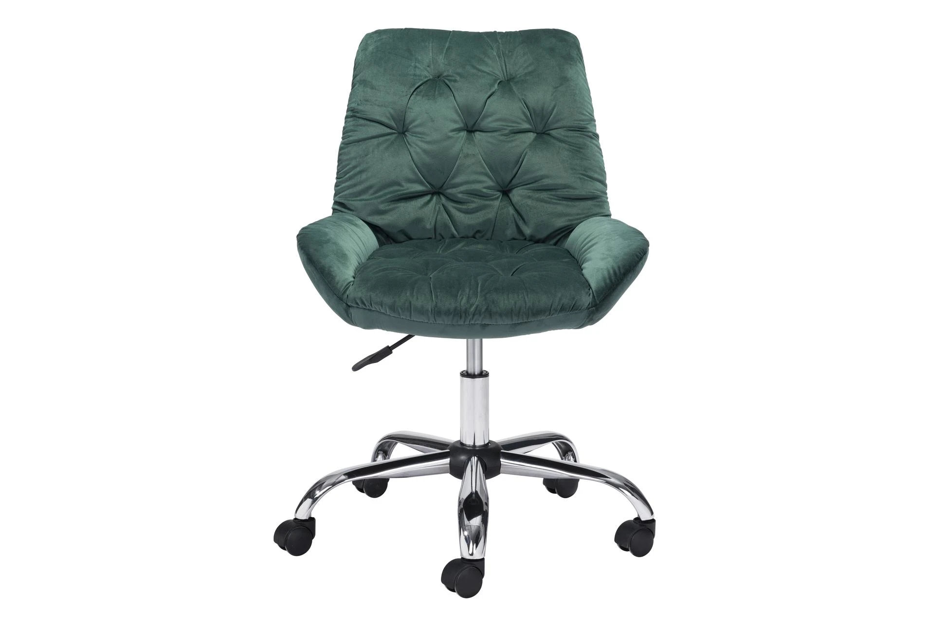 Green Velvet Tufted Rolling Office, Green Upholstered Office Chair