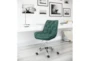 Green Velvet Tufted Rolling Office Chair - Room
