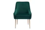 Green Velvet And Gold Dining Chair With Pull - Detail