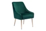 Green Velvet And Gold Dining Chair With Pull - Signature
