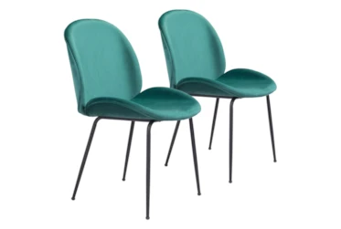 Green Scooped Dining Chair Set Of 2