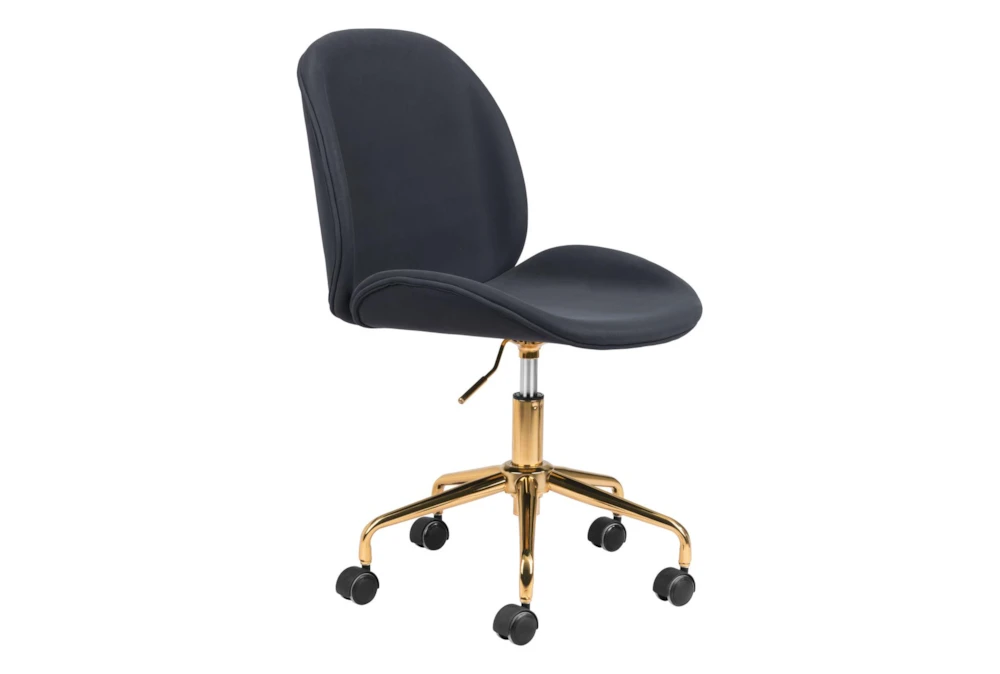 Black Velvet And Gold Desk Chair Living Spaces