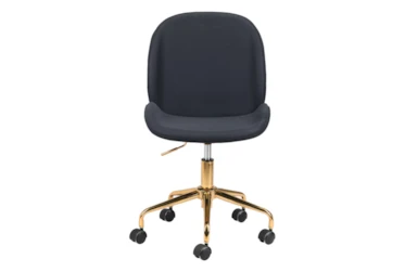 Black Velvet And Gold Desk Chair
