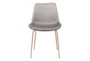 Grey Velvet Contract Grade Bucket Seat Dining Chair Set Of 2 - Front