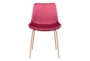 Red Velvet Bucket Seat Dining Chair Set Of 2 - Front