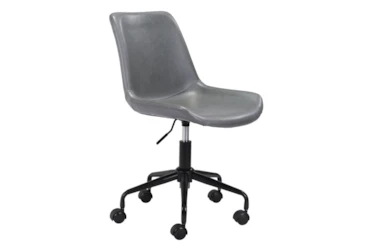 Grey Faux Leather Bucket Seat Desk Chair