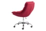Red Plush Velvet Desk Chair - Detail