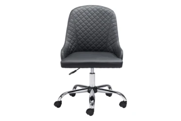 Black Quilted Back Curved Desk Chair
