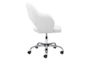 White Faux Leather Curved Keyhole Desk Chair - Detail