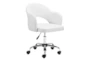 White Faux Leather Curved Keyhole Desk Chair - Signature