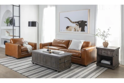 landdistrikterne Latter kobling Mason Leather 89" Sofa | Living Spaces