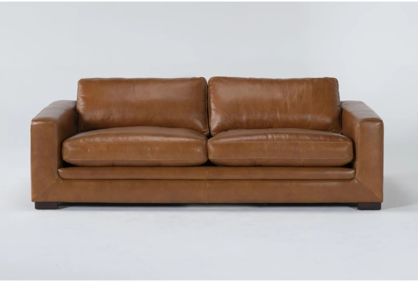 Mason Brown Leather 89" Sofa - 360