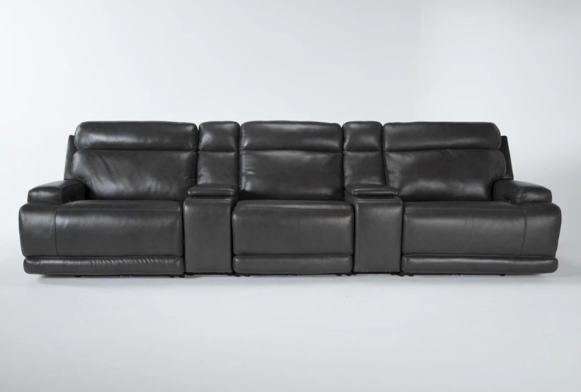 Vance Zero Gravity Grey 143" 5 Piece Home Theater Pwr Rcln Sofa With Power Headrest - 360