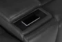 Vance Grey Leather 97" 3 Piece Zero Gravity Reclining Modular Console Loveseat with Power Headrest, USB & Lumbar - Detail