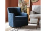 Katrina Velvet Blue Swivel Glider Arm Chair - Room