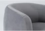 Abby Grey Velvet Swivel Barrel Arm Chair - Detail