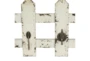 Wood And Metal Picket Fence With Birds Wall Hooks - Detail